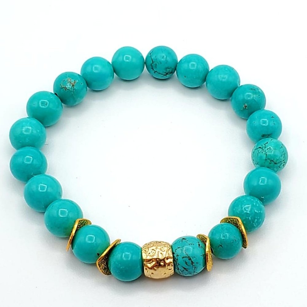 Calming Gemstone Turquoise color beaded bracelet